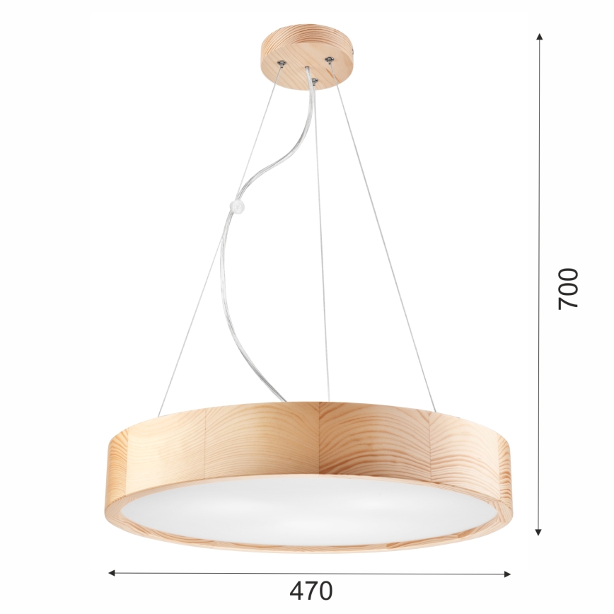 Pakabinamas sietynas NATURAL 3xE27/60W/230V ø 47 cm pušis