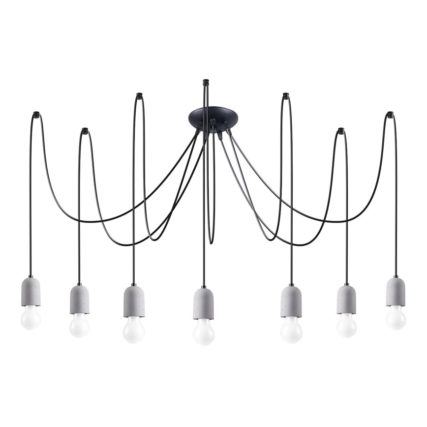 Pakabinamas sietynas NESO 7xE27/15W/230V voras betonas