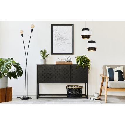 Pakabinamas sietynas NESS 2xE27/60W/230V d. 30 cm juodas/baltas