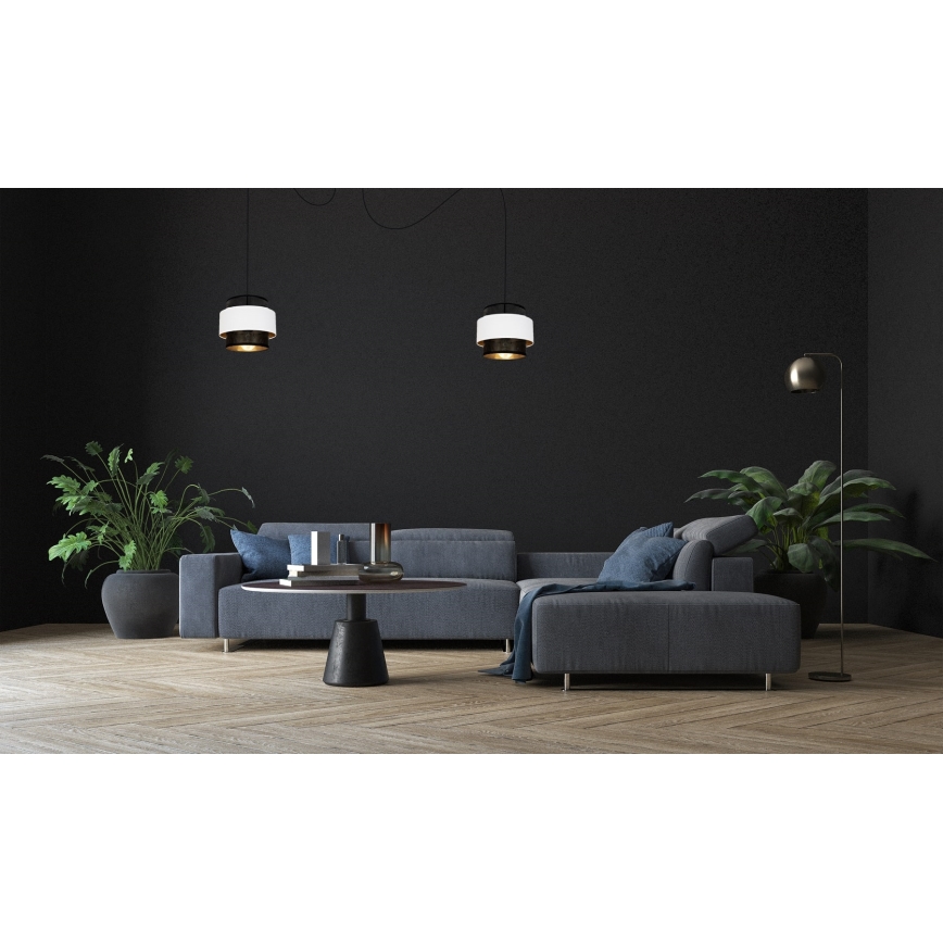 Pakabinamas sietynas NESS 2xE27/60W/230V voras juoda/balta