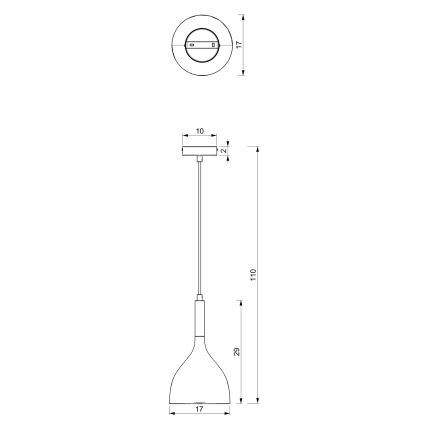 Pakabinamas sietynas NOAK 1xE27/15W/230V smėlio spalva/auksas