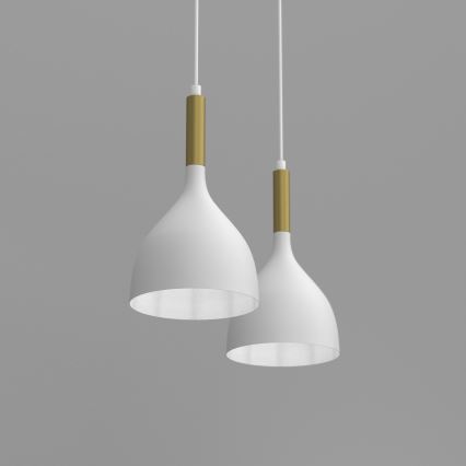 Pakabinamas sietynas NOAK 2xE27/15W/230V balta/auksas