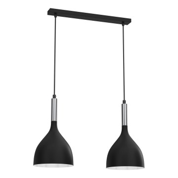 Pakabinamas sietynas NOAK 2xE27/15W/230V juoda/blizgus chromas