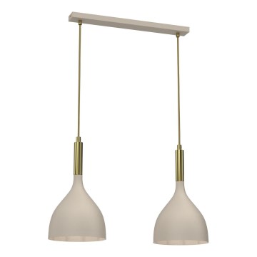 Pakabinamas sietynas NOAK 2xE27/15W/230V smėlio spalva/auksas
