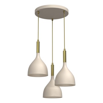 Pakabinamas sietynas NOAK 3xE27/15W/230V smėlio spalva/auksas