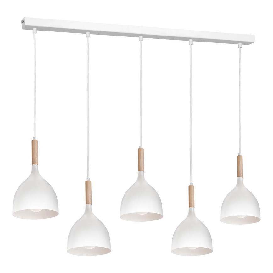 Pakabinamas sietynas NOAK 5xE27/15W/230V balta/bukas