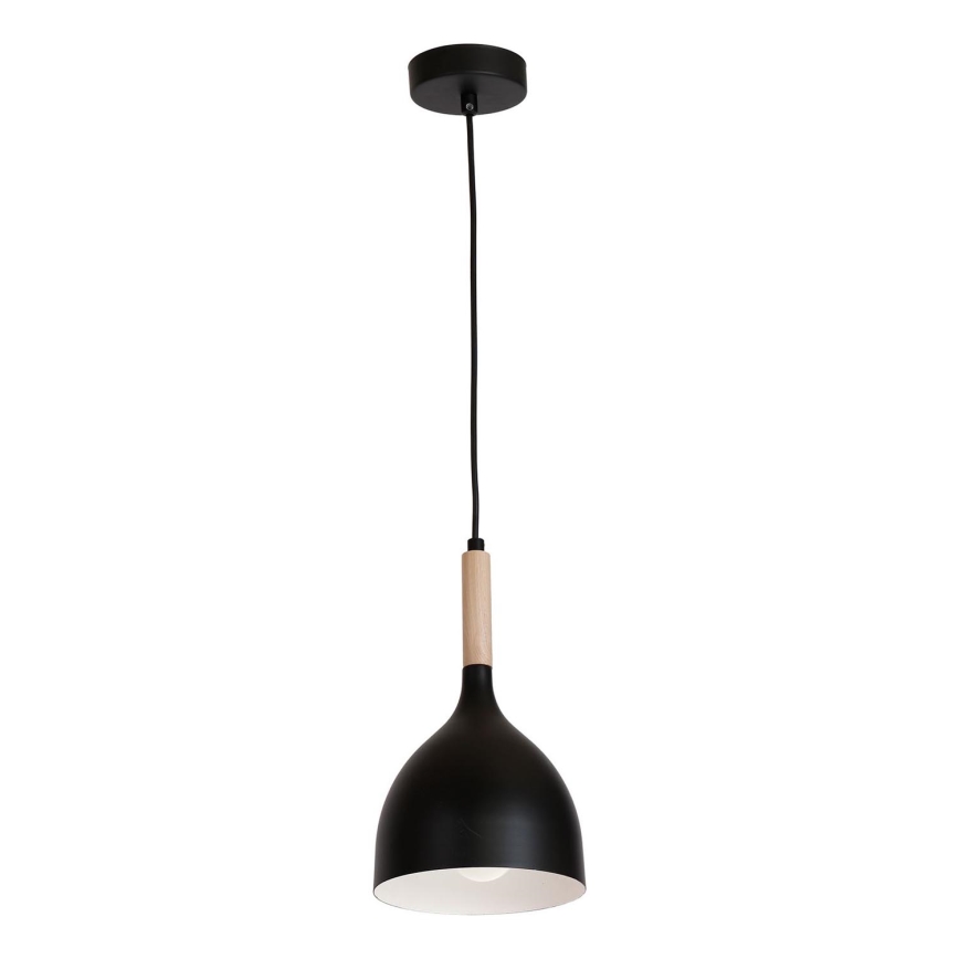 Pakabinamas sietynas NOAK WOOD 1xE27/15W/230V juoda/bukas