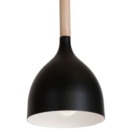 Pakabinamas sietynas NOAK WOOD 1xE27/15W/230V juoda/bukas