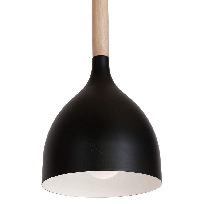 Pakabinamas sietynas NOAK WOOD 1xE27/15W/230V juoda/bukas