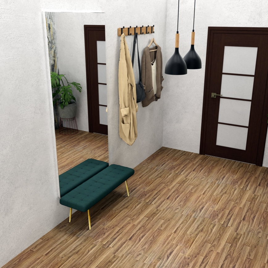 Pakabinamas sietynas NOAK WOOD 2xE27/15W/230V juoda/bukas