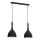 Pakabinamas sietynas NOAK WOOD 2xE27/15W/230V juoda/bukas