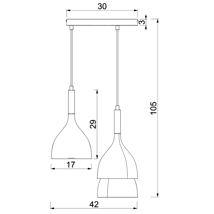 Pakabinamas sietynas NOAK WOOD 3xE27/15W/230V balta/bukas