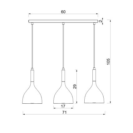 Pakabinamas sietynas NOAK WOOD 3xE27/15W/230V balta/bukas