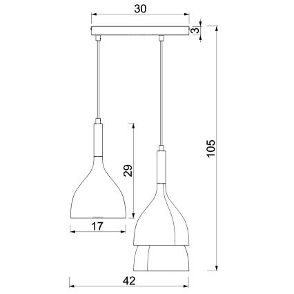 Pakabinamas sietynas NOAK WOOD 3xE27/15W/230V juoda/bukas