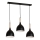 Pakabinamas sietynas NOAK WOOD 3xE27/15W/230V juoda/bukas