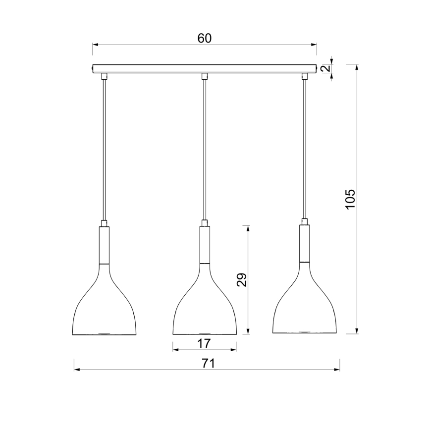 Pakabinamas sietynas NOAK WOOD 3xE27/15W/230V juoda/bukas