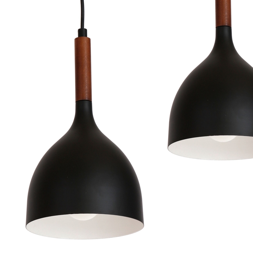 Pakabinamas sietynas NOAK WOOD 3xE27/15W/230V juoda/bukas