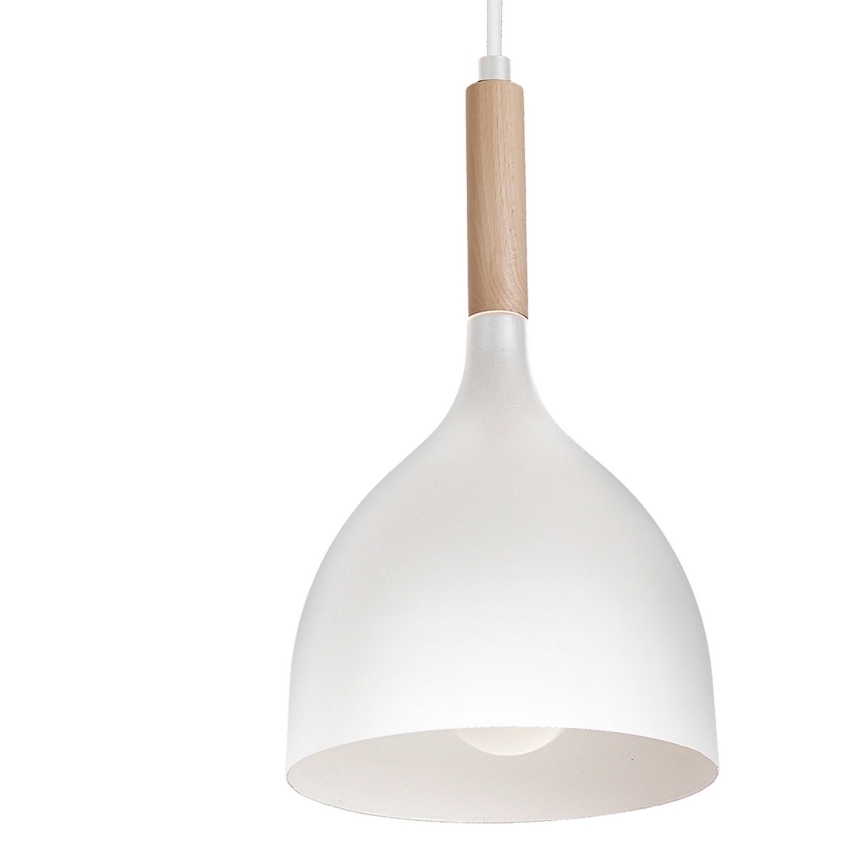 Pakabinamas sietynas NOAK WOOD 4xE27/15W/230V balta/bukas