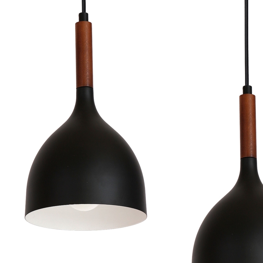 Pakabinamas sietynas NOAK WOOD 5xE27/15W/230V juoda/bukas