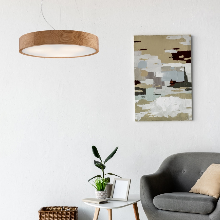 Pakabinamas sietynas OAK 3xE27/60W/230V ąžuolas ø 47,5 cm - FSC sertifikuota