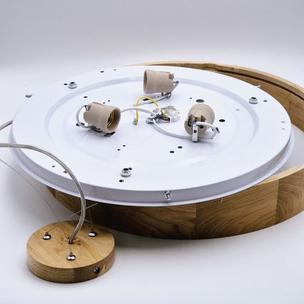 Pakabinamas sietynas OAK 3xE27/60W/230V ąžuolas ø 47,5 cm - FSC sertifikuota