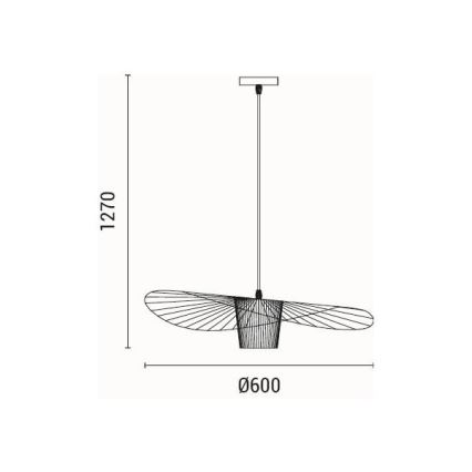 Pakabinamas sietynas OGGI 1xE27/40W/230V diametras 60 cm juoda