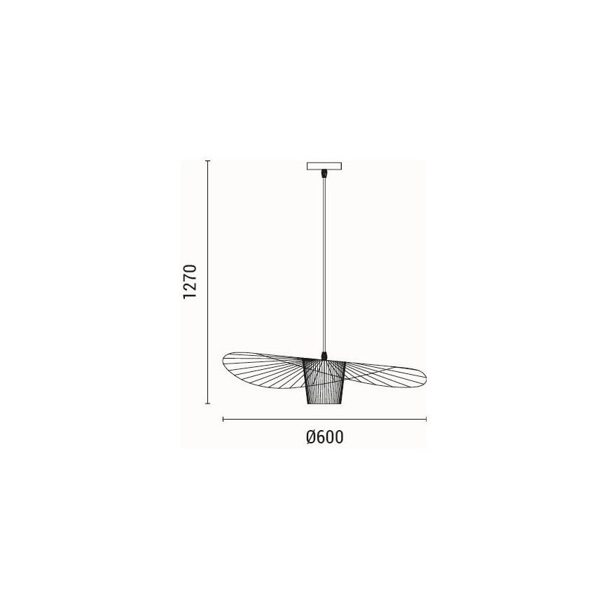 Pakabinamas sietynas OGGI 1xE27/40W/230V diametras 60 cm juoda