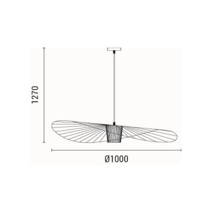Pakabinamas sietynas OGGI 1xE27/40W/230V diametras 100 cm juoda