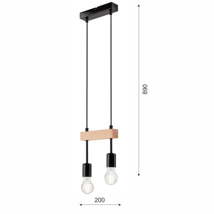 Pakabinamas sietynas ORAZIO 2xE27/60W/230V bukas
