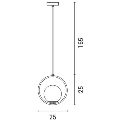 Pakabinamas sietynas ORBA 1xE27/15W/230V žalvaris