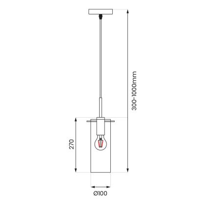 Pakabinamas sietynas PADOVA 1xE27/15W/230V juoda