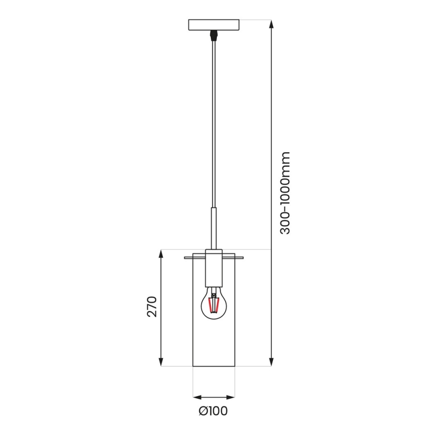 Pakabinamas sietynas PADOVA 1xE27/15W/230V juoda