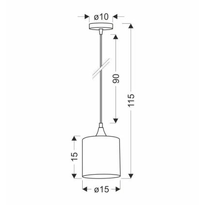 Pakabinamas sietynas PATTI 1xE27/60W/230V diametras 15 cm žalia