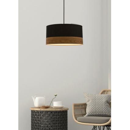 Pakabinamas sietynas PORTO 1xE27/60W/230V juoda/ruda