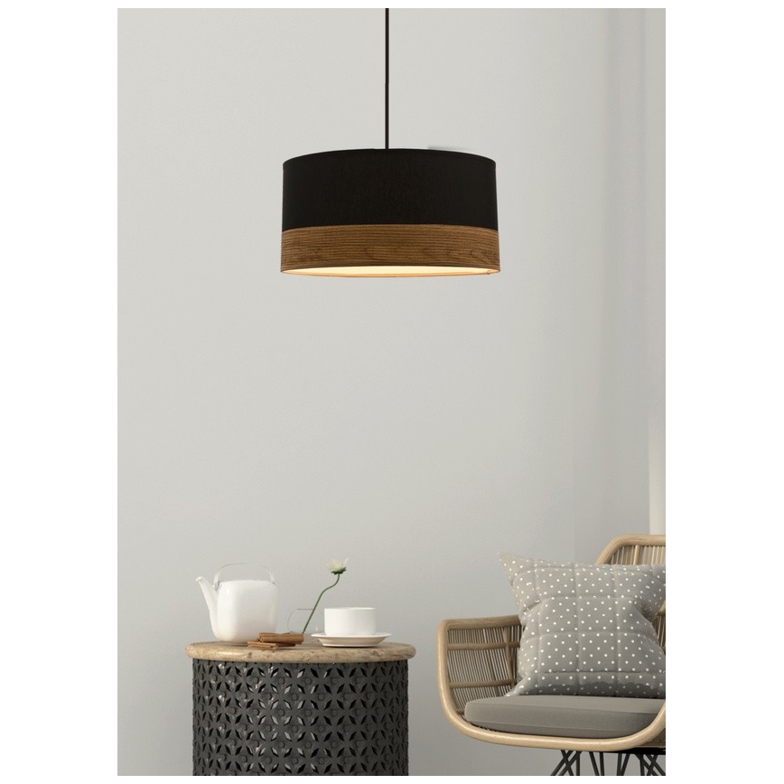 Pakabinamas sietynas PORTO 1xE27/60W/230V juoda/ruda