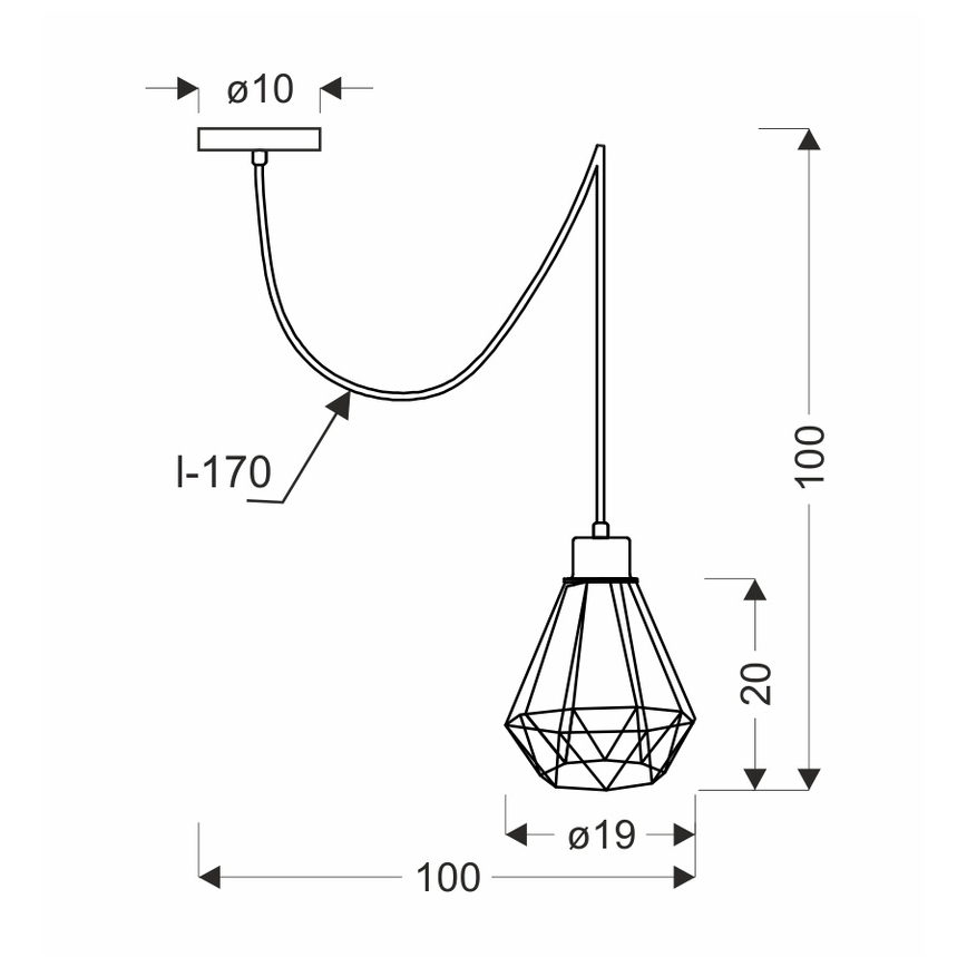 Pakabinamas sietynas PRIMO 1xE27/60W/230V voras