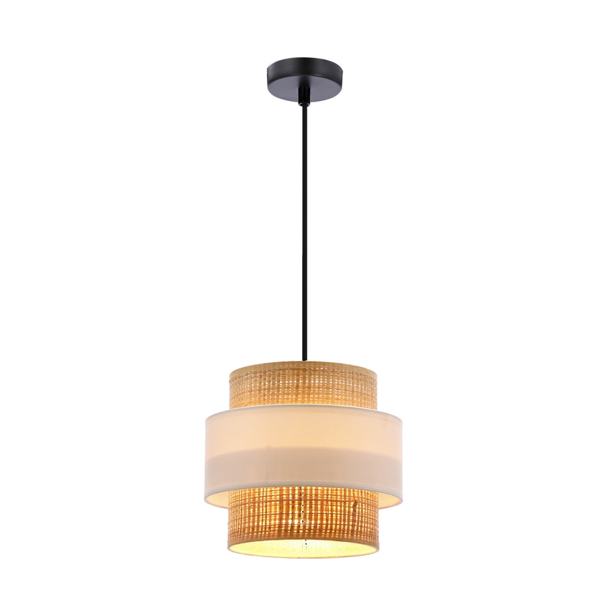 Pakabinamas sietynas RATTAN 1xE27/40W/230V balta/ruda