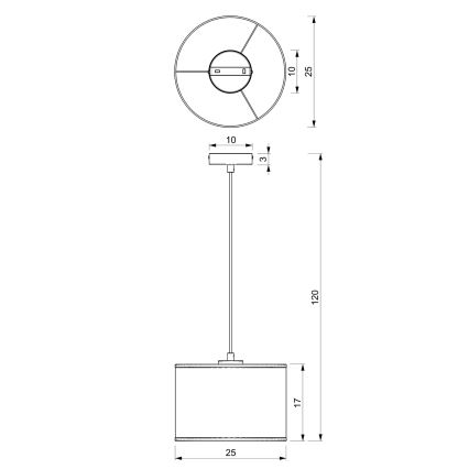 Pakabinamas sietynas RATTAN 1xE27/60W/230V d. 25 cm rotango