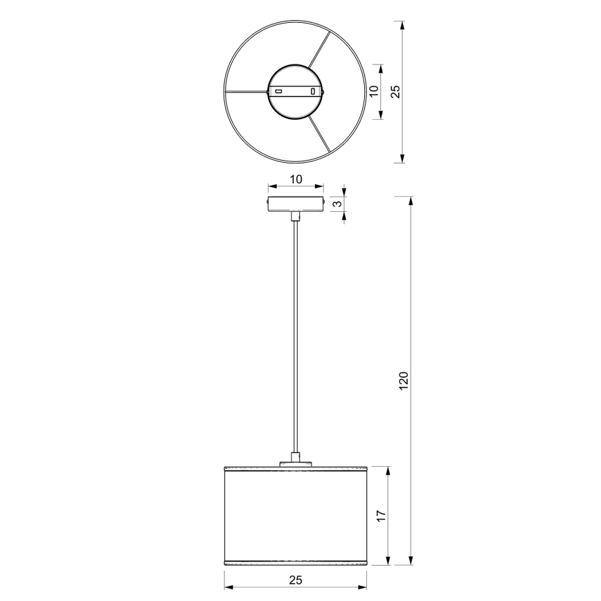 Pakabinamas sietynas RATTAN 1xE27/60W/230V d. 25 cm rotango