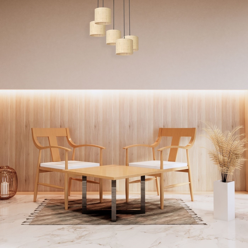 Pakabinamas sietynas RATTAN 5xE27/60W/230V rotango