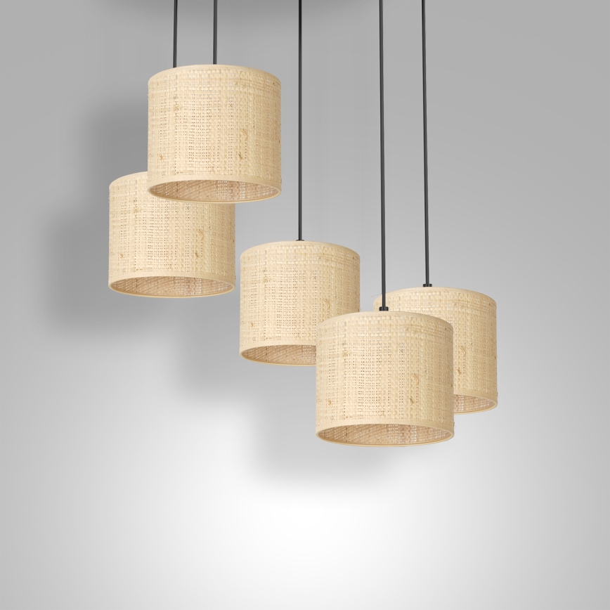 Pakabinamas sietynas RATTAN 5xE27/60W/230V rotango