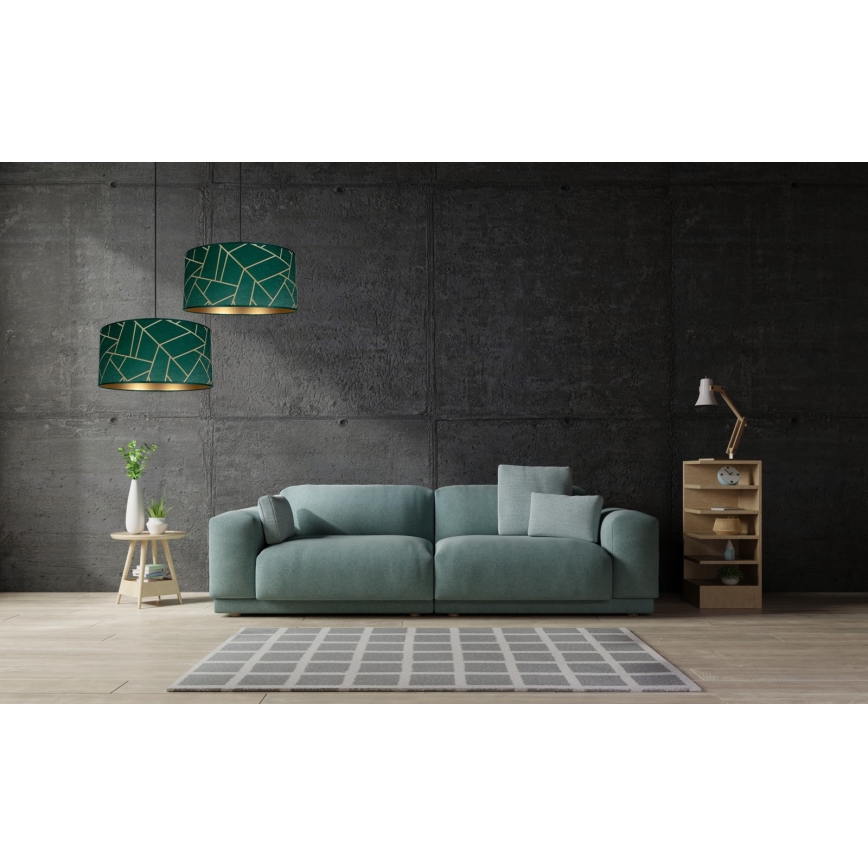 Pakabinamas sietynas RELLA 1xE27/60W/230V žalias/aukso