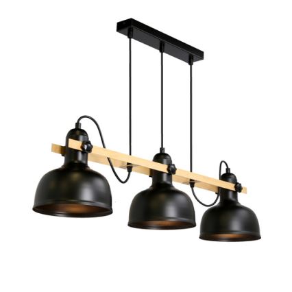 Pakabinamas sietynas RENO 3xE27/40W/230V juodas/rudas