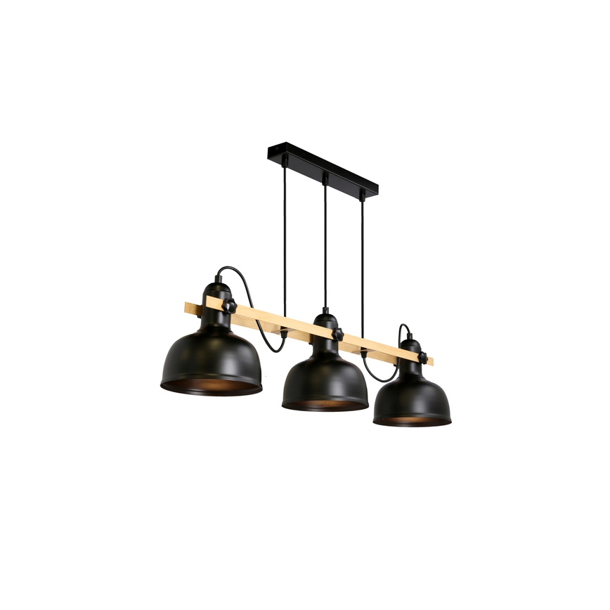 Pakabinamas sietynas RENO 3xE27/40W/230V juodas/rudas