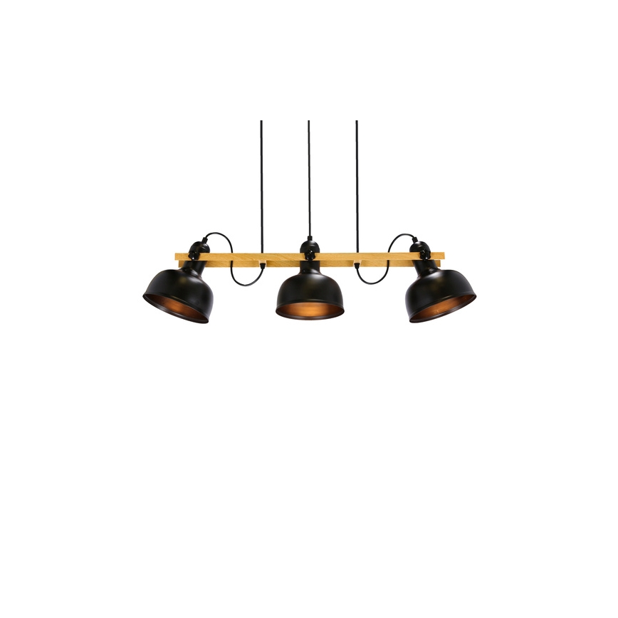 Pakabinamas sietynas RENO 3xE27/40W/230V juodas/rudas