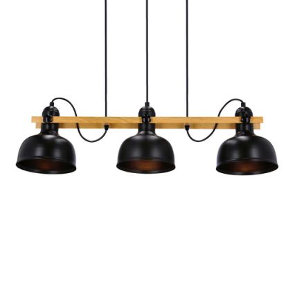 Pakabinamas sietynas RENO 3xE27/40W/230V juodas/rudas