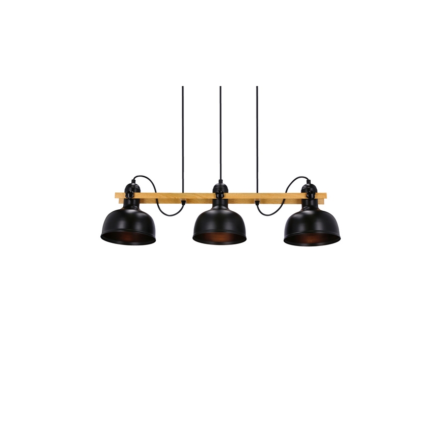Pakabinamas sietynas RENO 3xE27/40W/230V juodas/rudas