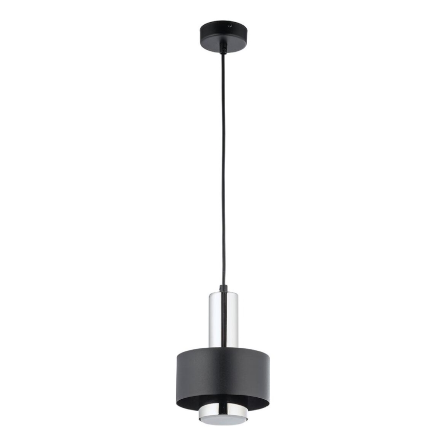 Pakabinamas sietynas RIF LUX 1xGX53/12W/230V diametras 15 cm juoda/blizgus chromas