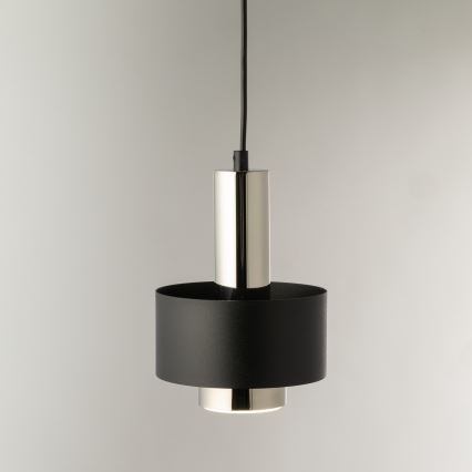 Pakabinamas sietynas RIF LUX 1xGX53/12W/230V diametras 15 cm juoda/blizgus chromas
