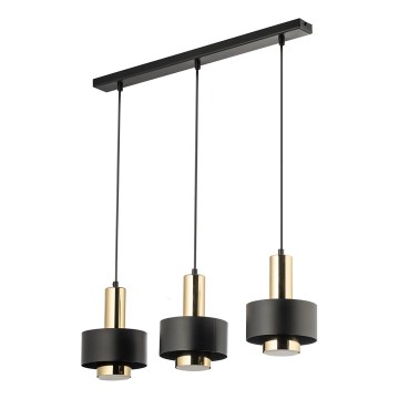 Pakabinamas sietynas RIF LUX 3xGX53/12W/230V juoda/auksas